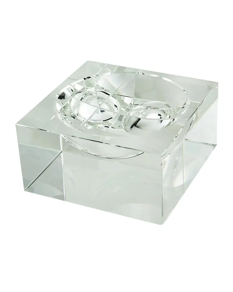 Tizo Clear Crystal Square Centerpiece Bowl Large