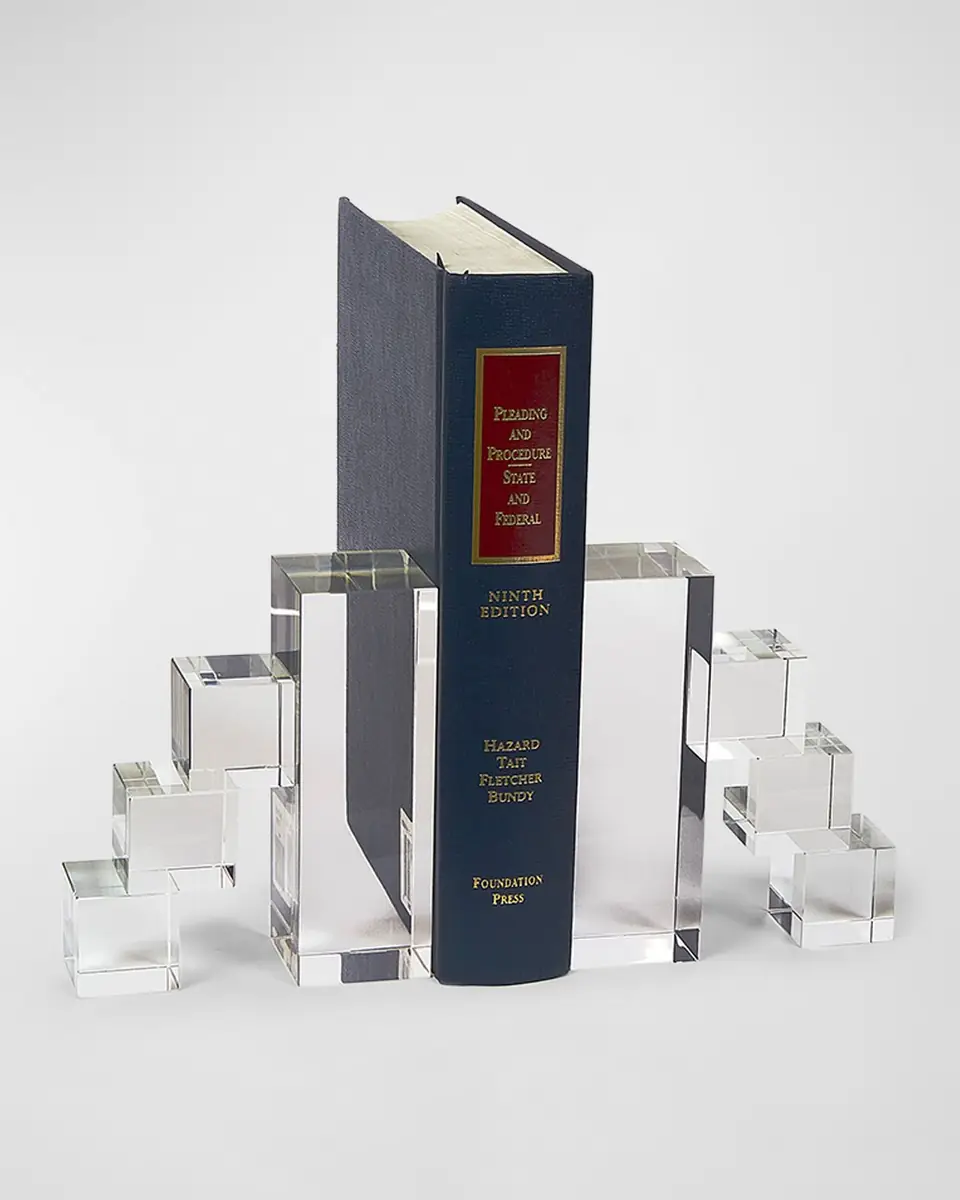 Tizo Clear Crystal Block Steps Bookend Pair | Thumbnail 2