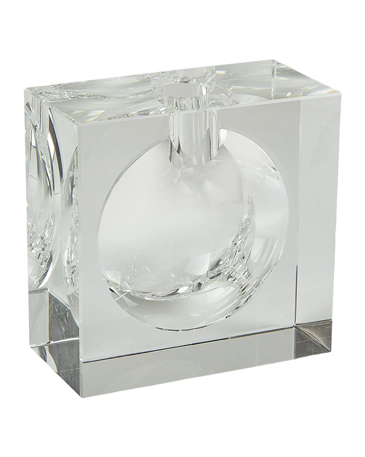 Tizo Clear Crystal Vase Square W/Bubble -Small