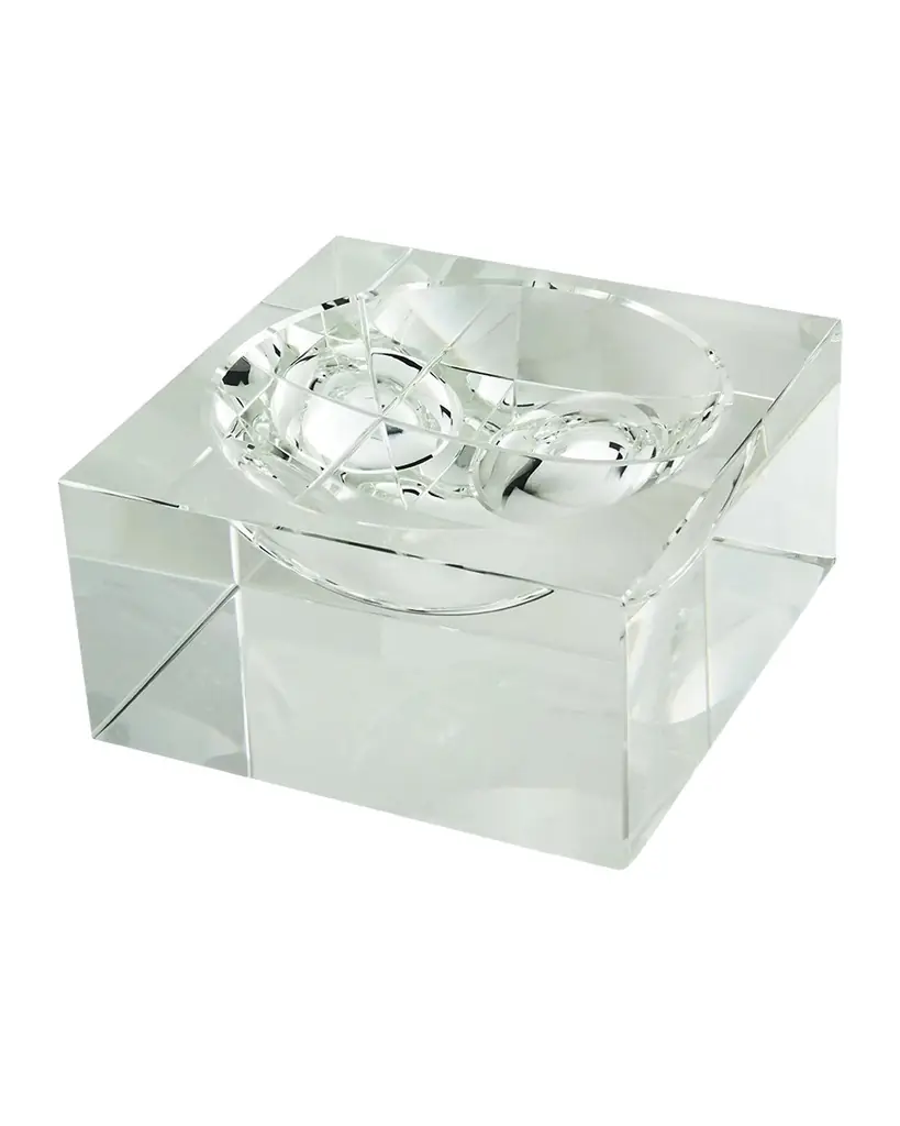 Tizo Clear Crystal Square Centerpiece Bowl Med.
