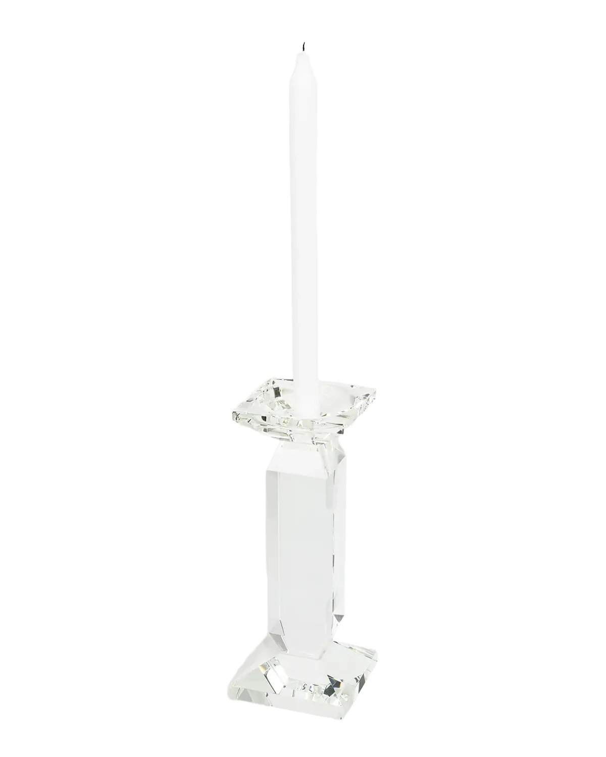 Tizo Clear Crystal Pillar Candle Holder - Small