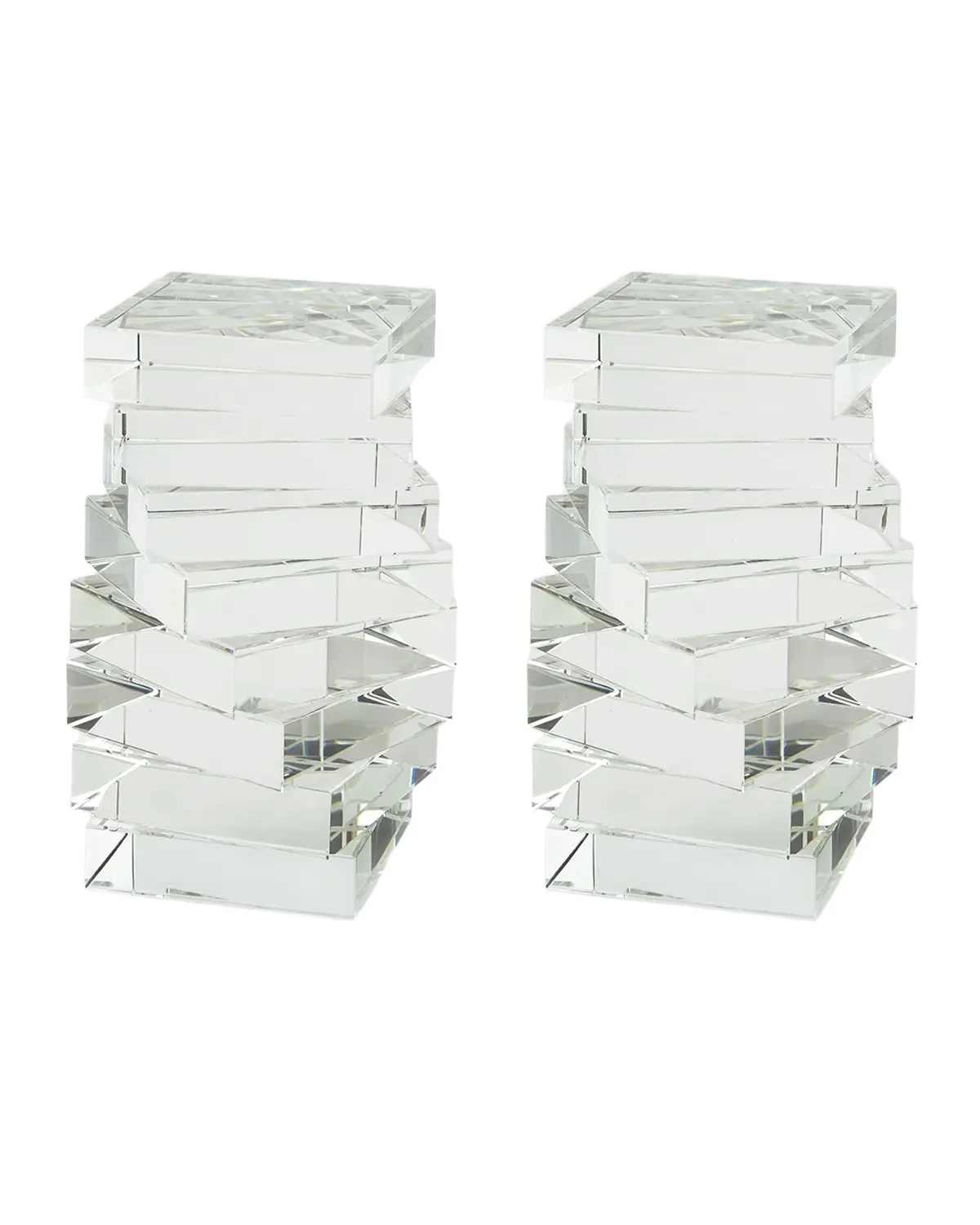 Tizo Crystal Twisted Bookend Pair