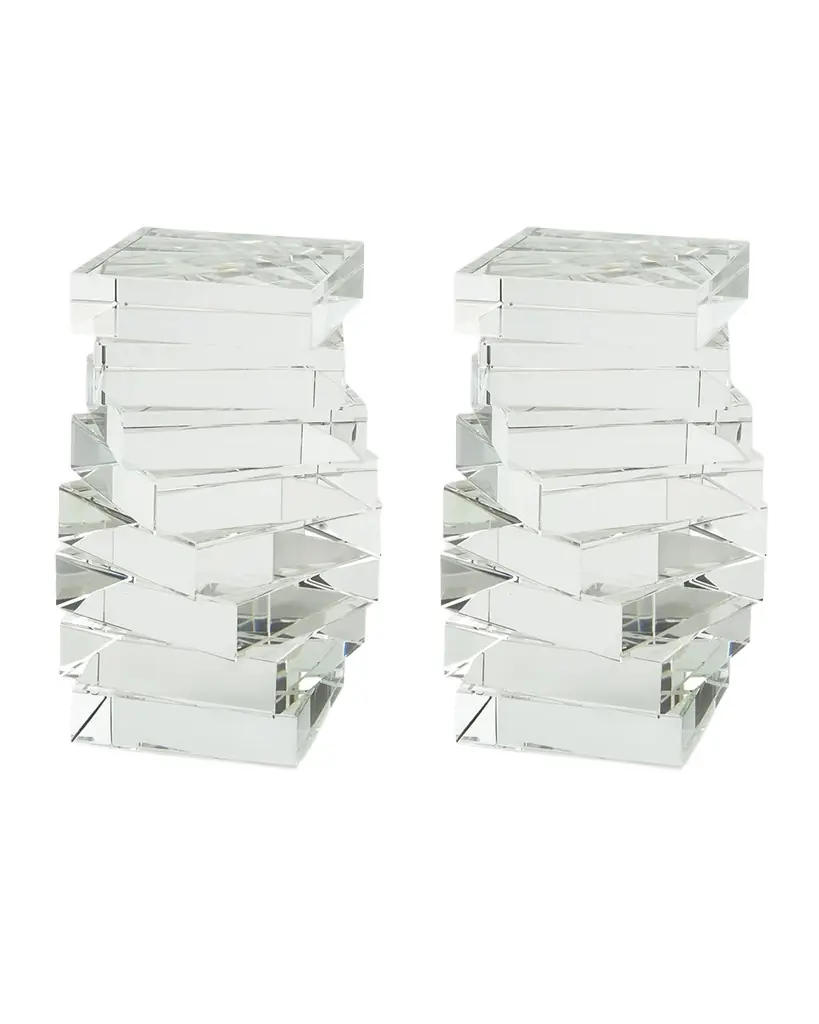 Tizo Crystal Twisted Bookend Pair