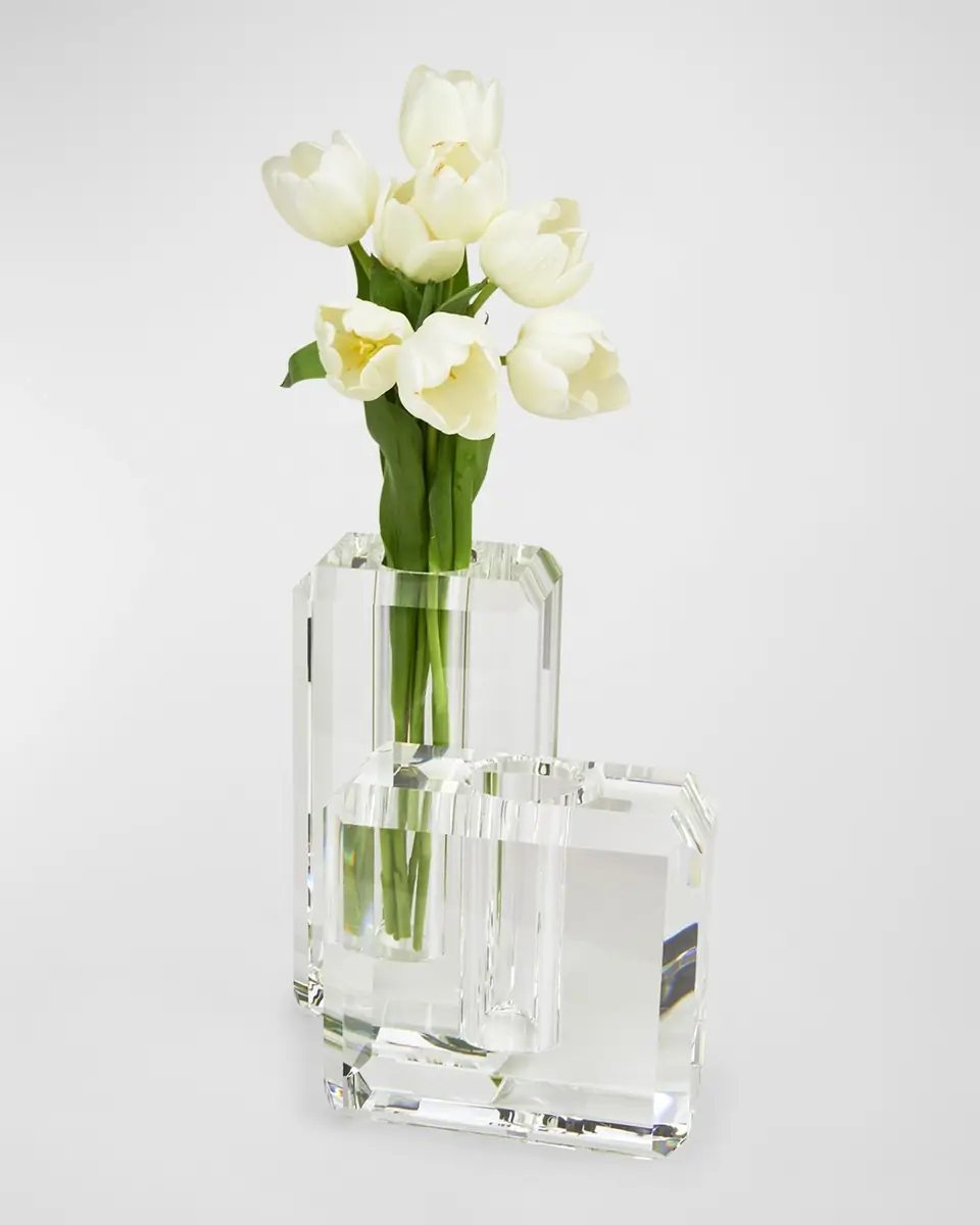 Tizo Clear Beveled Crystal Centerpiece Vase - Wide | Thumbnail 2 Tizo Clear Beveled Crystal Centerpiece Vase - Wide | Thumbnail 2