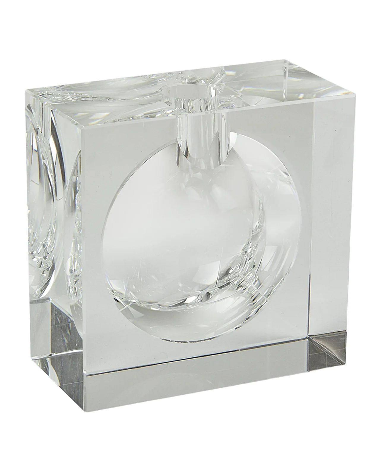 Tizo Clear Crystal Vase Square W/Bubble -Large