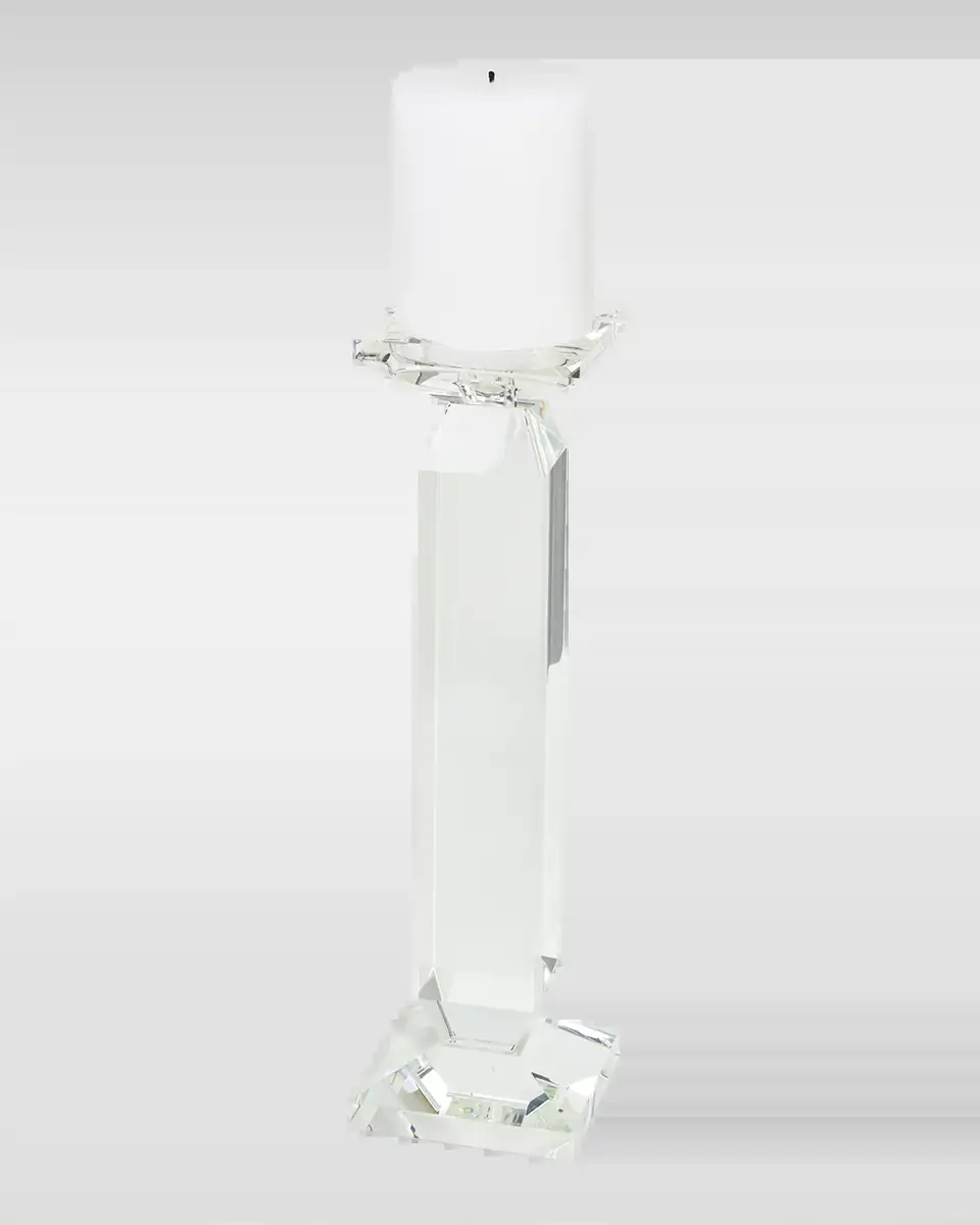 Tizo Clear Crystal Pillar Candle Holder - Large | Thumbnail 2 Tizo Clear Crystal Pillar Candle Holder - Large | Thumbnail 2