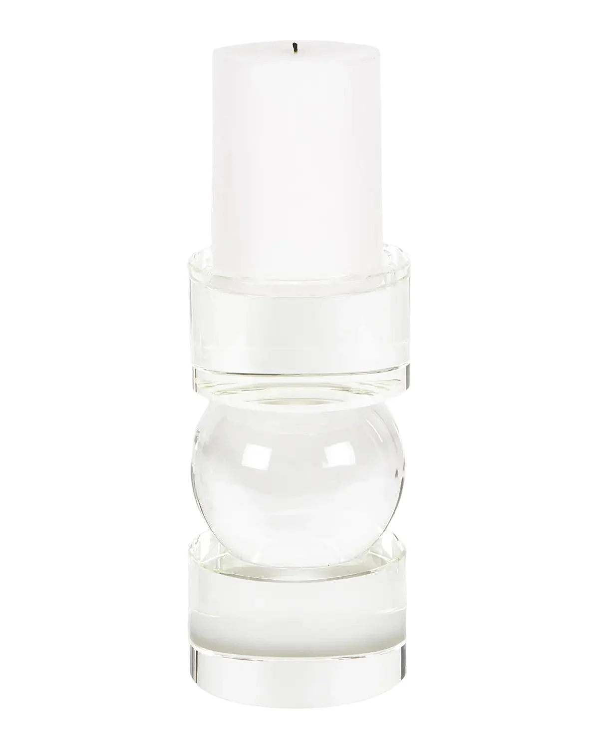 Tizo Clear Crystal Sphere Candle Pillar Md