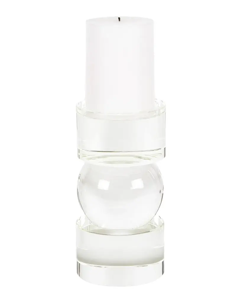 Tizo Clear Crystal Sphere Candle Pillar Md
