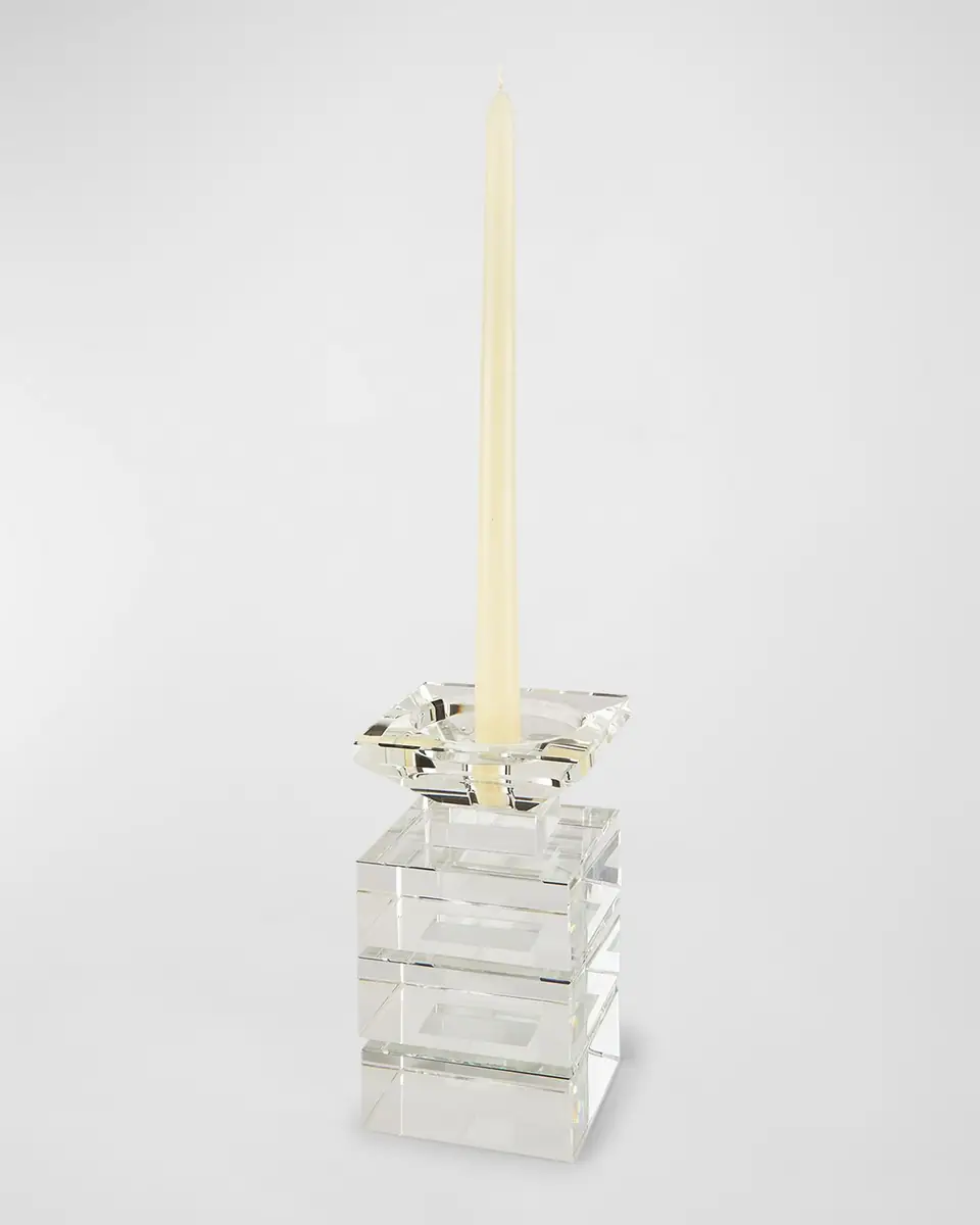 Tizo Clear Cut Crystal "Illusion" Candleholder - Holds Pillar Or Tapered Candles - Small | Thumbnail 2 Tizo Clear Cut Crystal "Illusion" Candleholder - Holds Pillar Or Tapered Candles - Small | Thumbnail 2