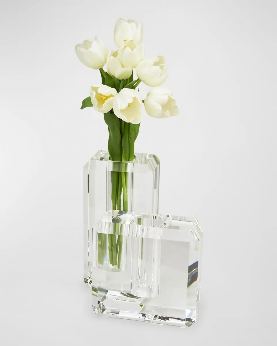 Tizo Clear Beveled Crystal Centerpiece Vase - Tall | Thumbnail 2 Tizo Clear Beveled Crystal Centerpiece Vase - Tall | Thumbnail 2