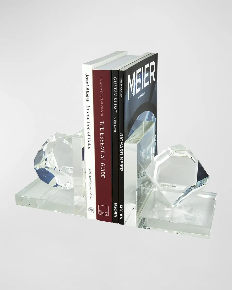 Tizo Clear Crystal Bookend Pair | Thumbnail 2