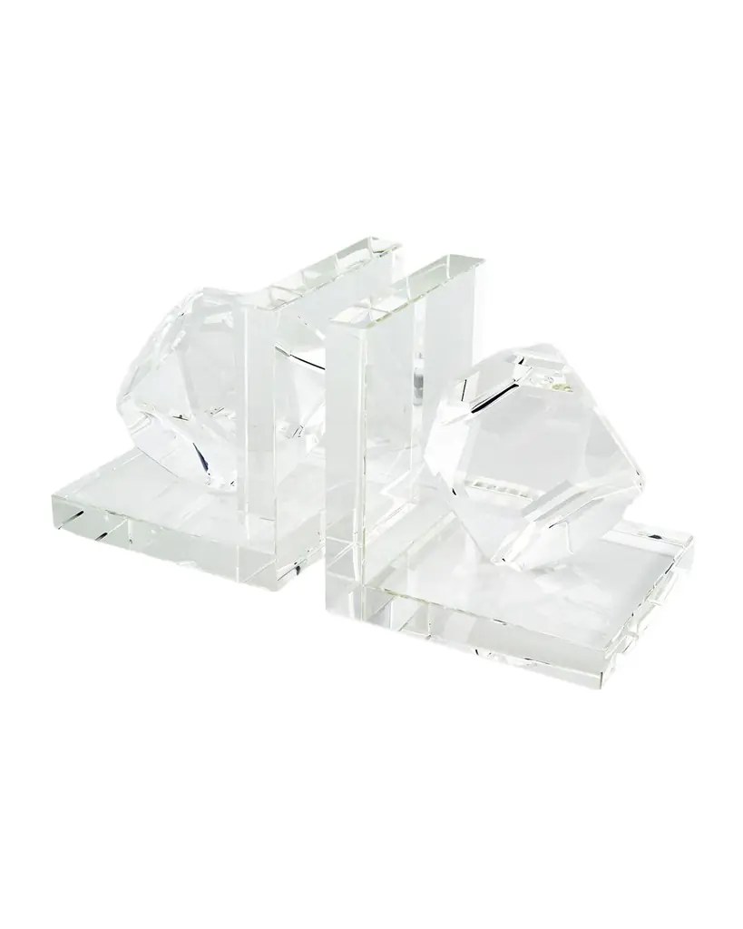 Tizo Clear Crystal Bookend Pair