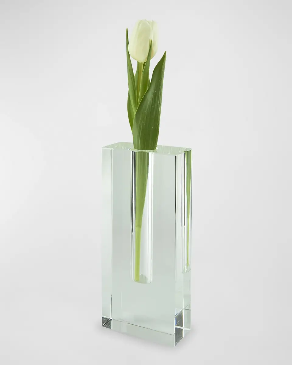 Tizo Clear Crystal Rectangle Bud Vase - Large | Thumbnail 2 Tizo Clear Crystal Rectangle Bud Vase - Large | Thumbnail 2