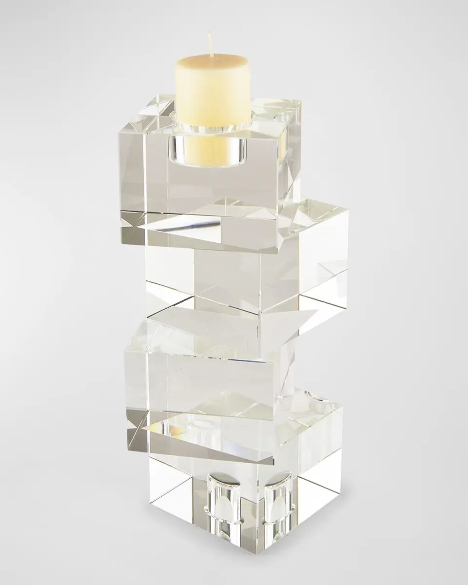Tizo Clear Crystal Votive Or Tapered Candleholder "Cubes" Large | Thumbnail 2 Tizo Clear Crystal Votive Or Tapered Candleholder "Cubes" Large | Thumbnail 2