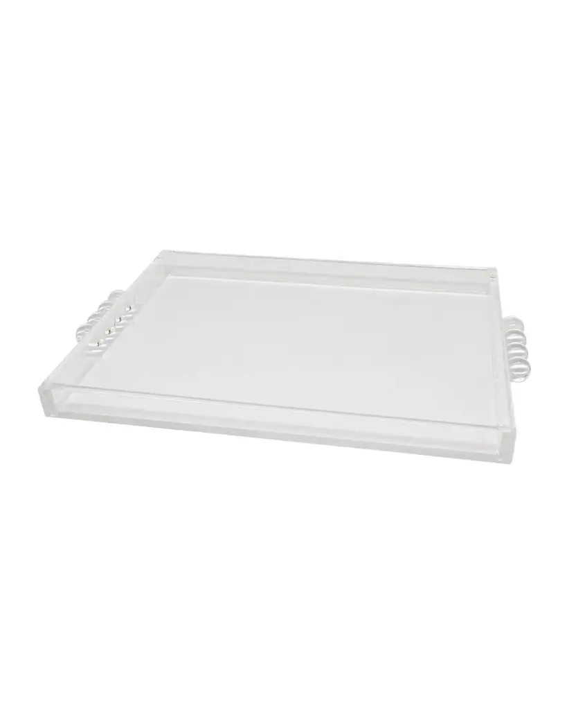 Tizo Clear Lucite Tray with Bubble Handles