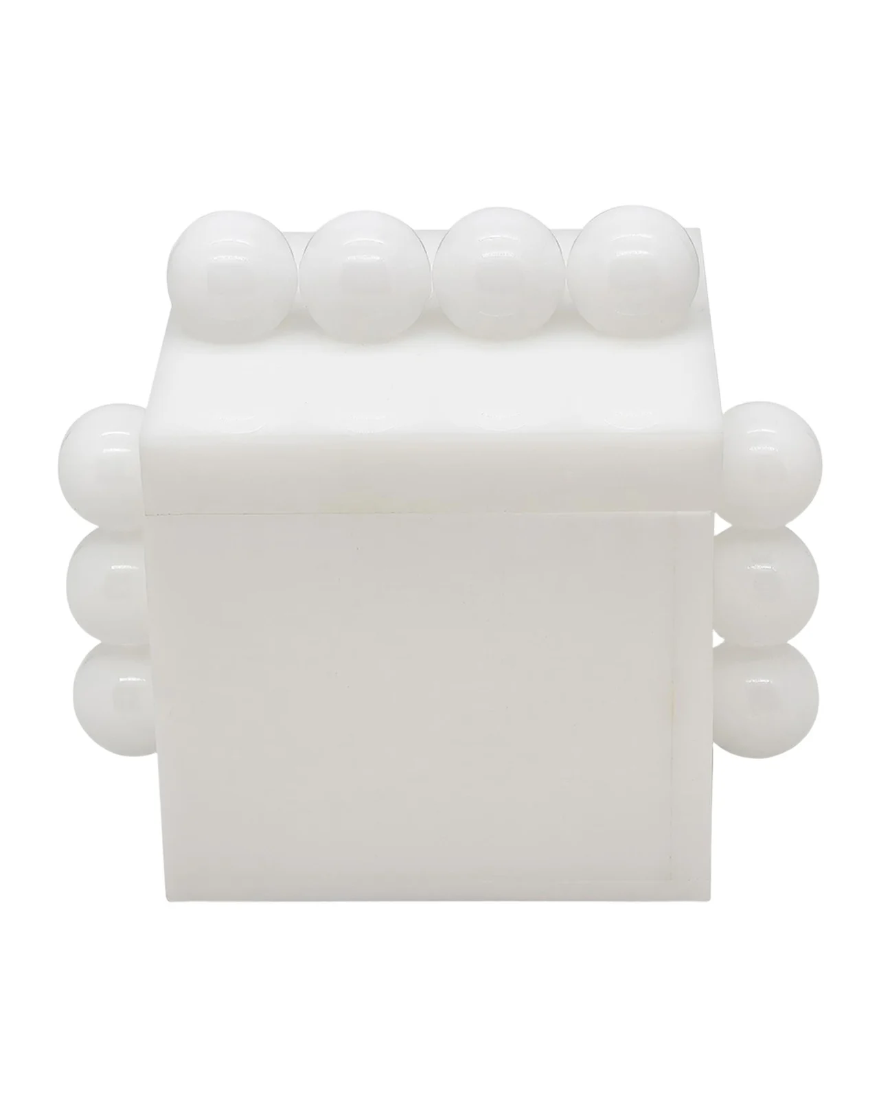 White Lucite Box with Bubbles