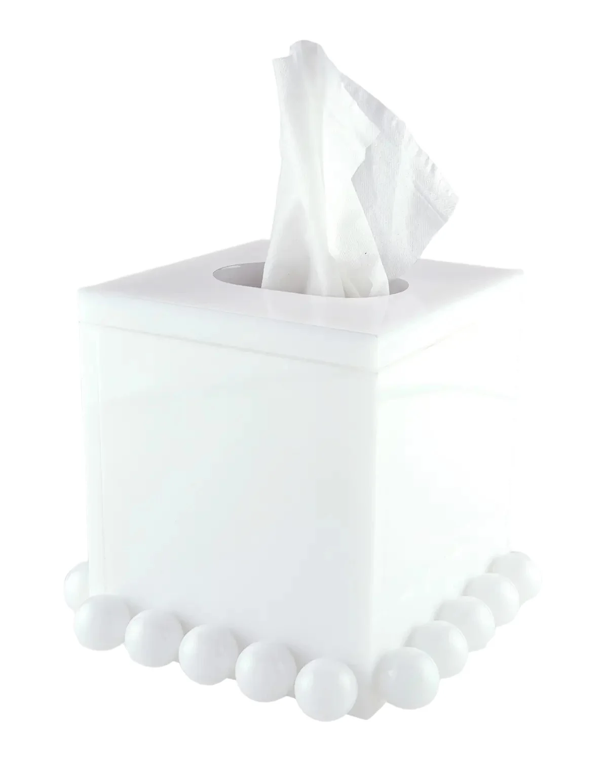 Tizo White Lucite Tissue Box Bubble Design
