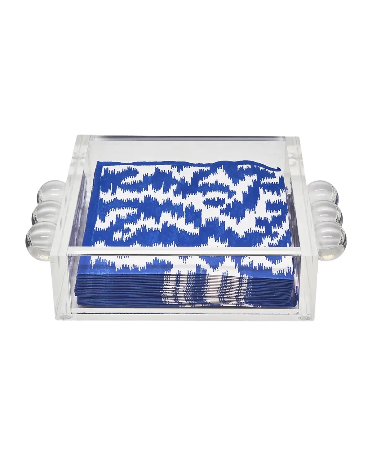 Tizo Clear Lucite Cocktail Napkin Tray with Bubbles