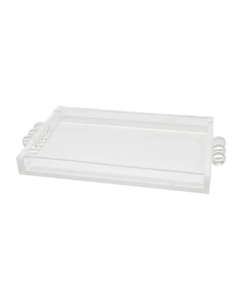 Tizo Clear Lucite Tray with Bubble Handles