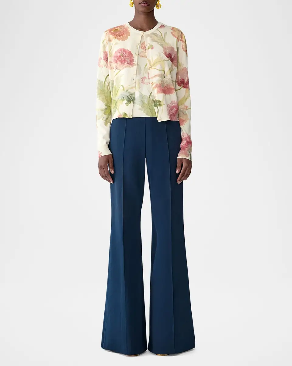Carolina Herrera Floral Print Sleeveless Silk-Cotton Sweater | Thumbnail 2 Carolina Herrera Floral Print Sleeveless Silk-Cotton Sweater | Thumbnail 2