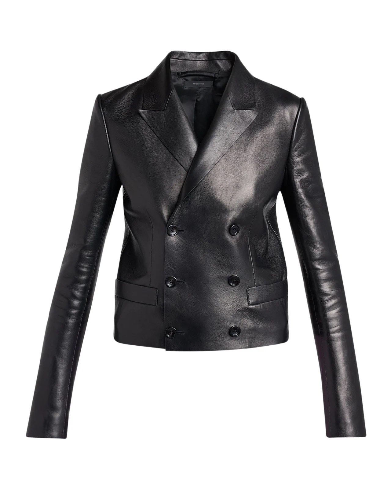 Nappa Leather Double-Breasted Blazer