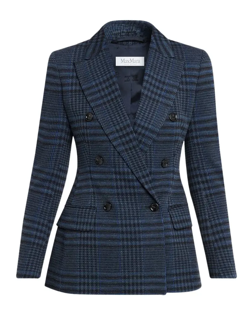 Max Mara Bisso Double-Breasted Plaid Jacket | Image 1 Max Mara Bisso Double-Breasted Plaid Jacket | Image 1