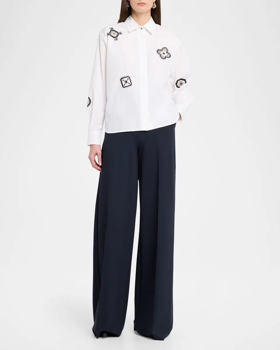 Max Mara Shock Embroidered Cotton Poplin Shirt | Thumbnail 2 Max Mara Shock Embroidered Cotton Poplin Shirt | Thumbnail 2
