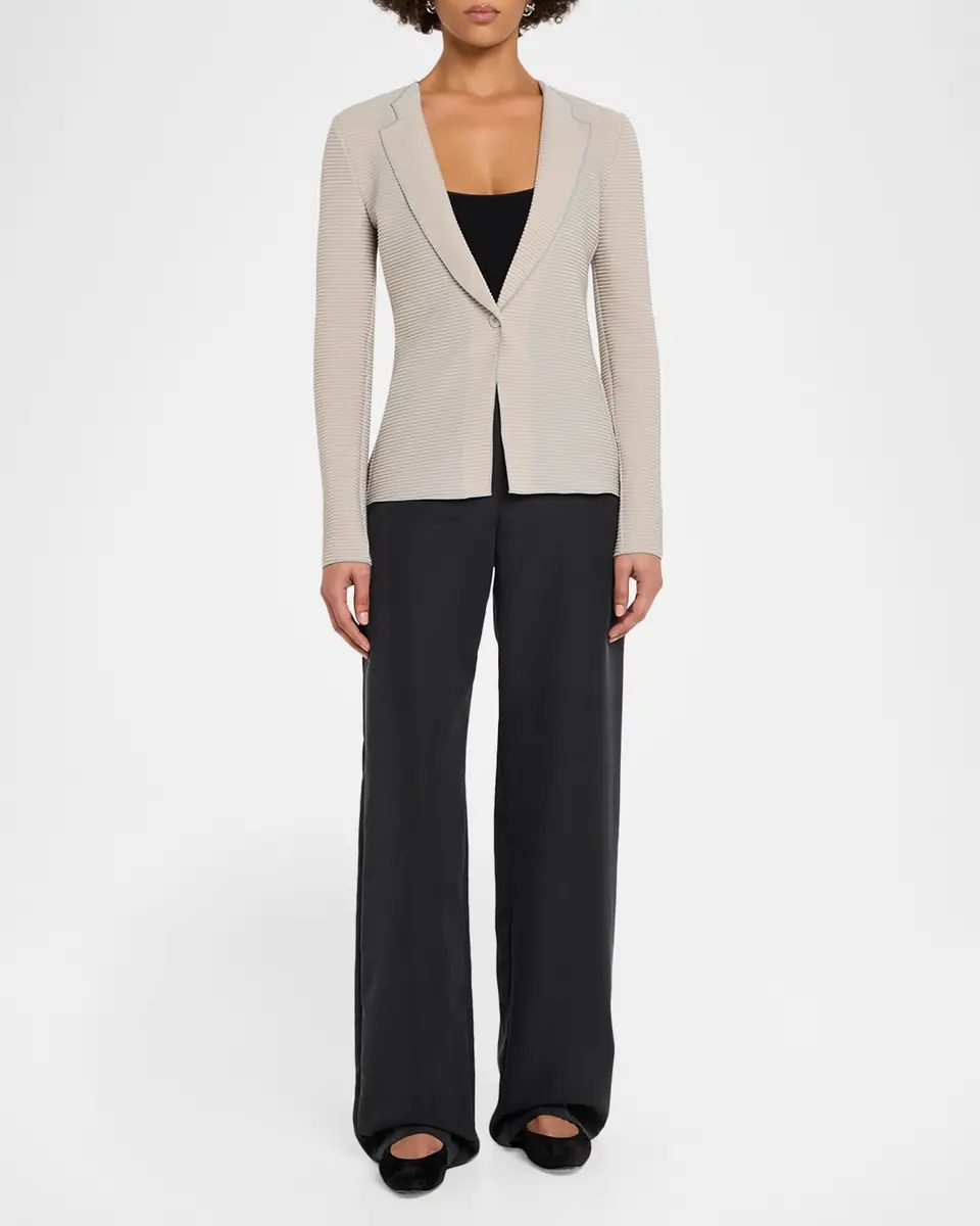 Emporio Armani Single-Button Ribbed Jersey Jacket | Thumbnail 2