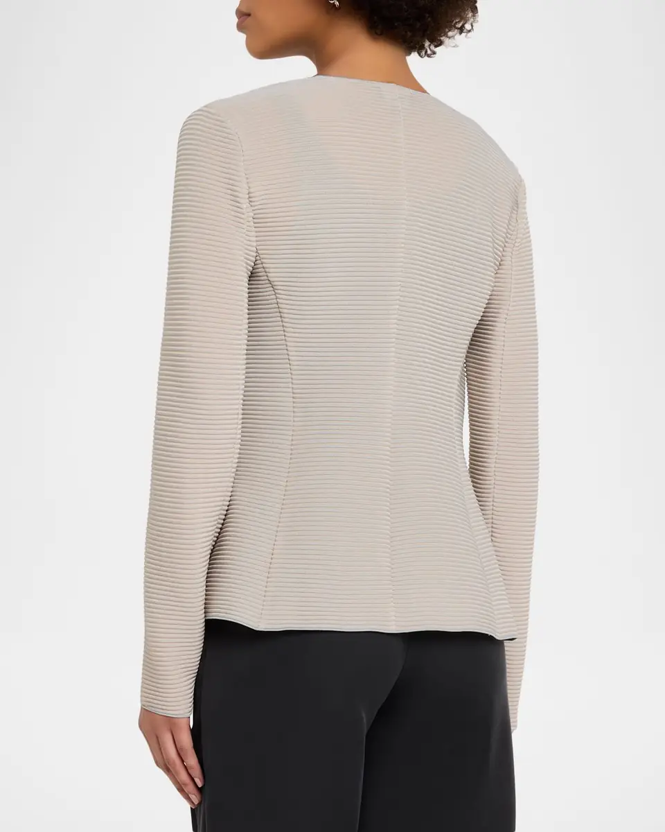 Emporio Armani Single-Button Ribbed Jersey Jacket | Thumbnail 3
