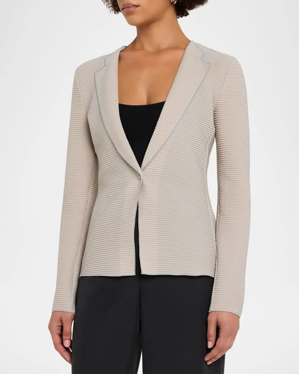 Emporio Armani Single-Button Ribbed Jersey Jacket | Thumbnail 4