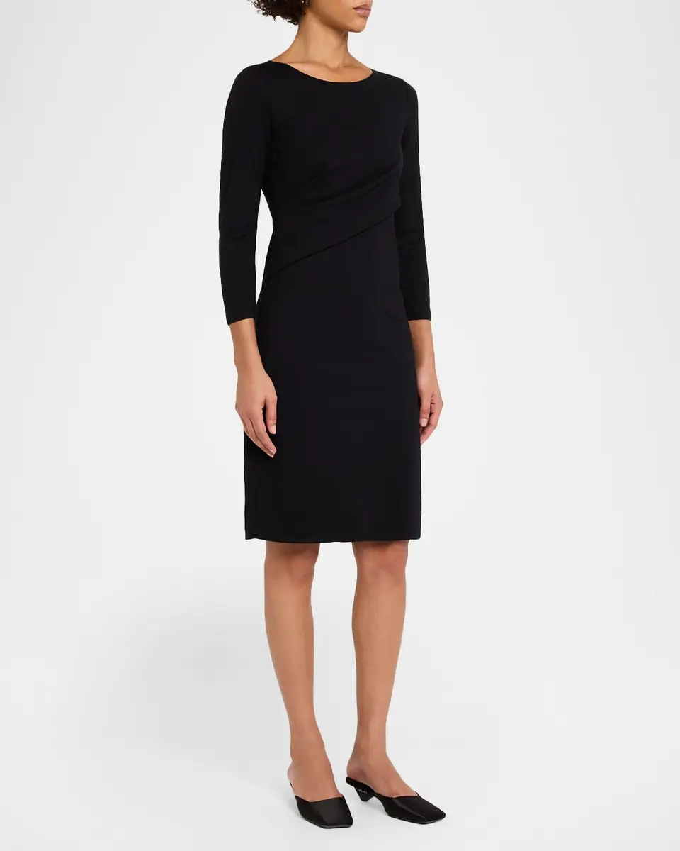 Emporio Armani Ruched 3/4-Sleeve Dress | Thumbnail 4 Emporio Armani Ruched 3/4-Sleeve Dress | Thumbnail 4