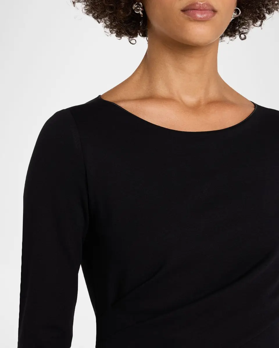 Emporio Armani Ruched 3/4-Sleeve Dress | Thumbnail 5 Emporio Armani Ruched 3/4-Sleeve Dress | Thumbnail 5