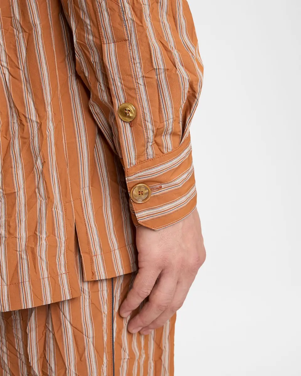 Dolce & Gabbana Men's Multi-Stripe Button-Down Shirt with Piping | Thumbnail 5