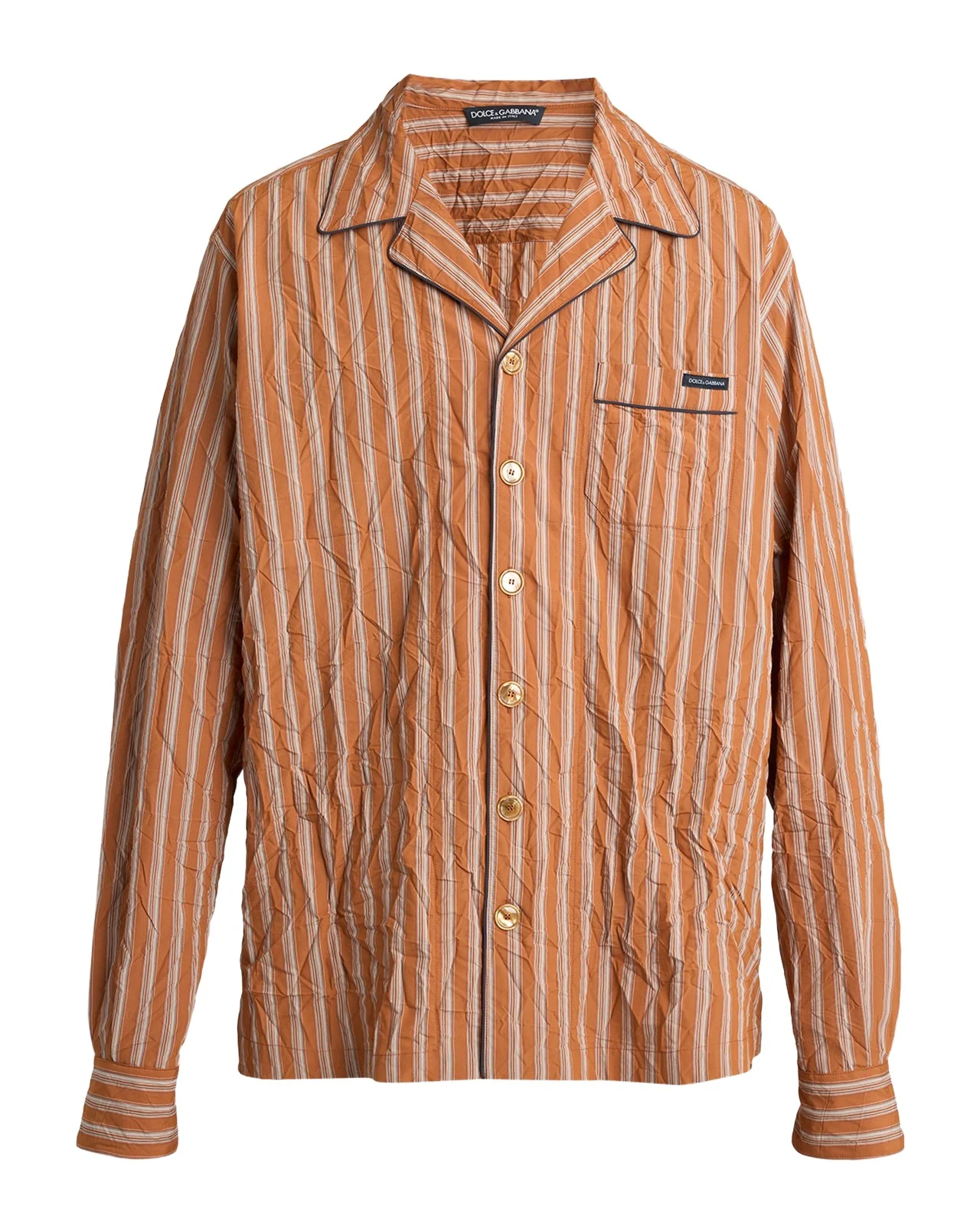 Dolce & Gabbana Men's Multi-Stripe Button-Down Shirt with Piping