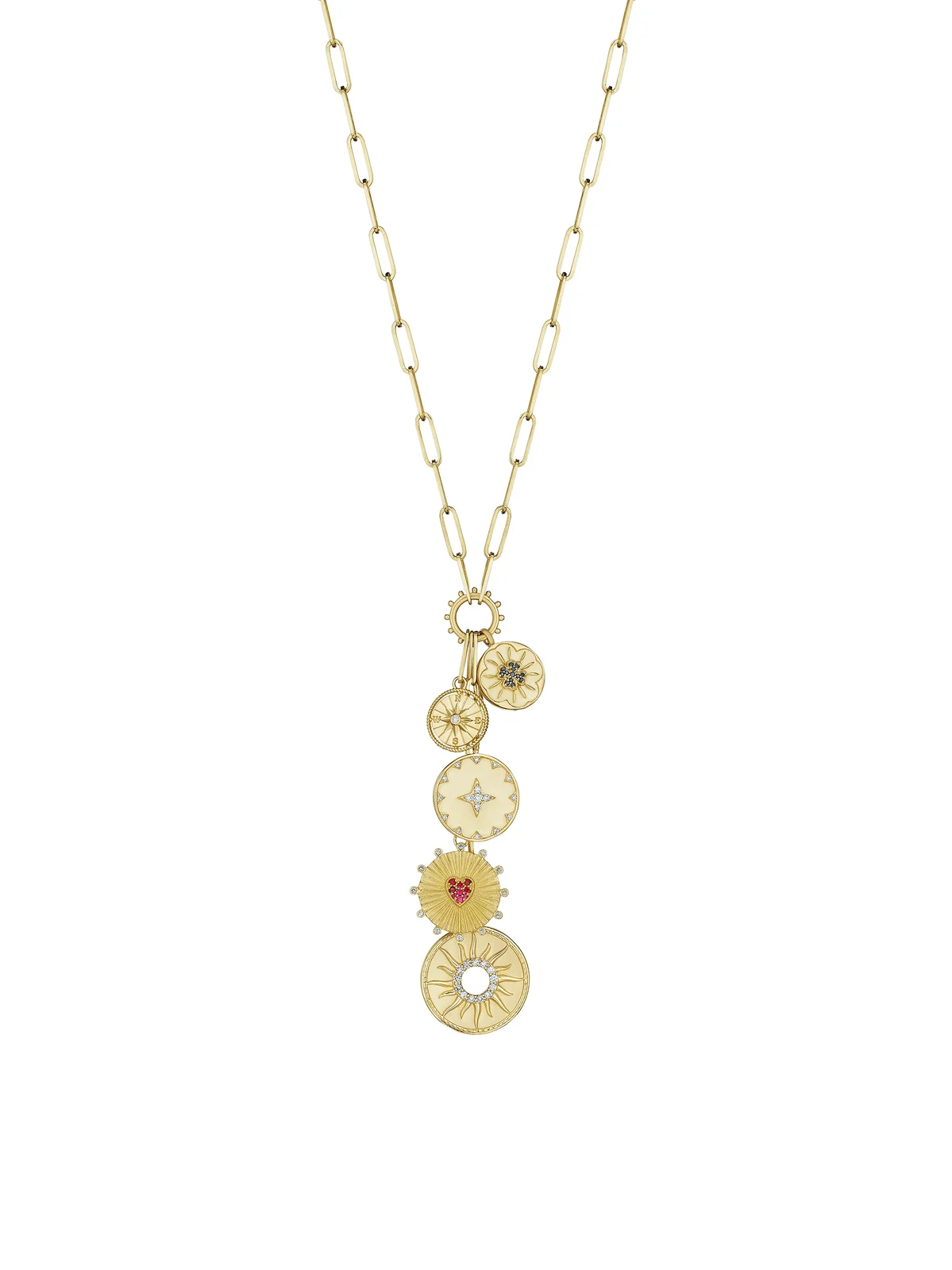 Women's Penka 18K Yellow Gold, 0.51 TCW Diamond & Multi-Stone Charm Necklace Women's Penka 18K Yellow Gold, 0.51 TCW Diamond & Multi-Stone Charm Necklace