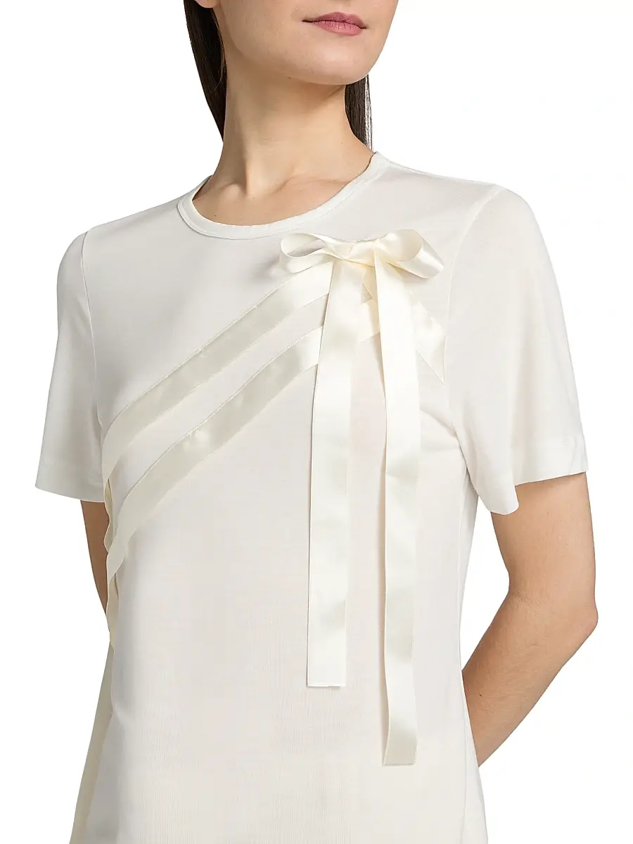 Simone Rocha Women's Satin Bow Sash Jersey T-Shirt | Thumbnail 6 Simone Rocha Women's Satin Bow Sash Jersey T-Shirt | Thumbnail 6