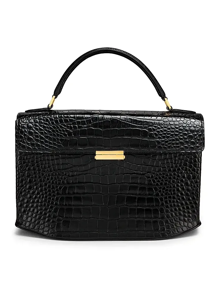 Women's Croc-Embossed Leather Top Handle Bag Women's Croc-Embossed Leather Top Handle Bag
