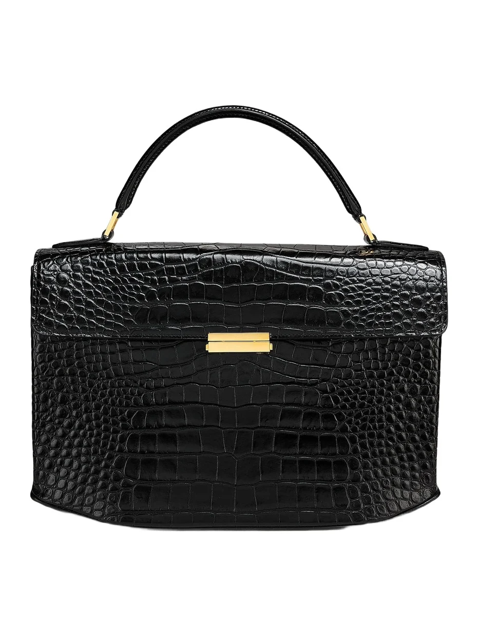 Women's Croc-Embossed Leather Top Handle Bag Women's Croc-Embossed Leather Top Handle Bag