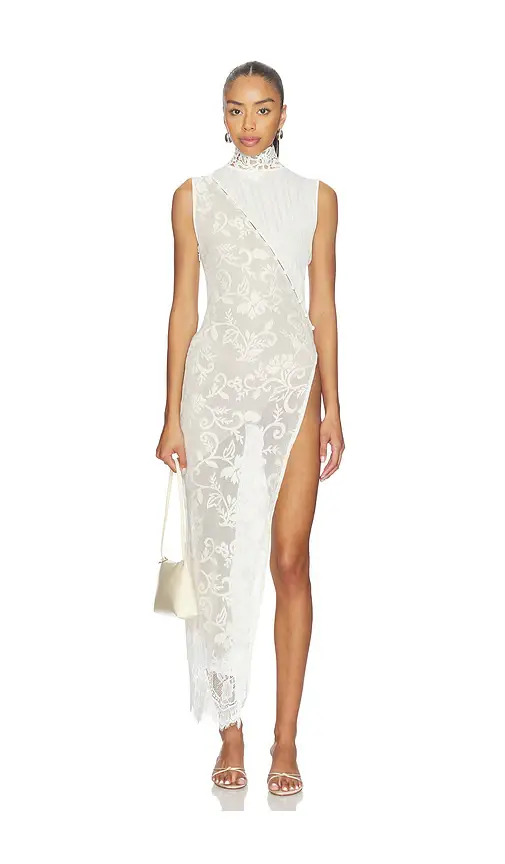 Yellow The Label Greta Lace Tunic Dress