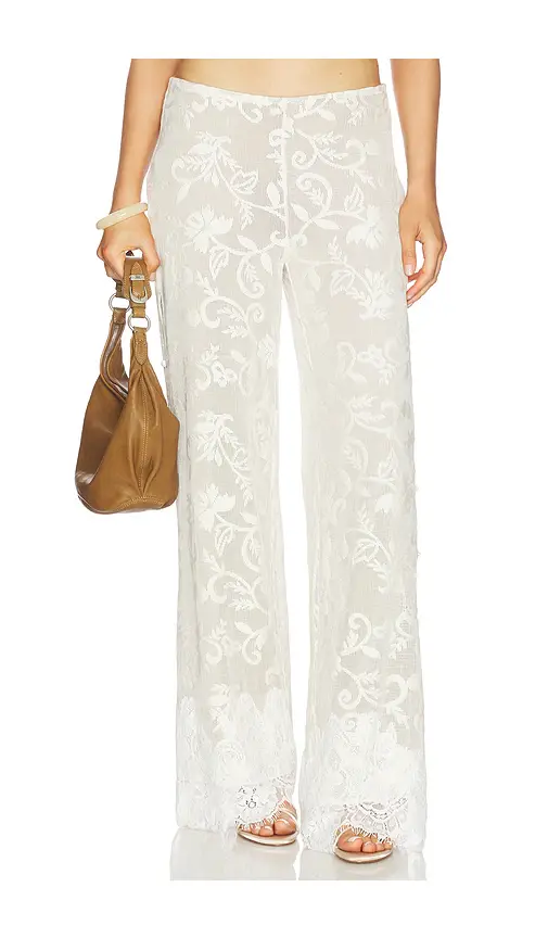Yellow The Label Lottie Lace Pant | Image 1 Yellow The Label Lottie Lace Pant | Image 1
