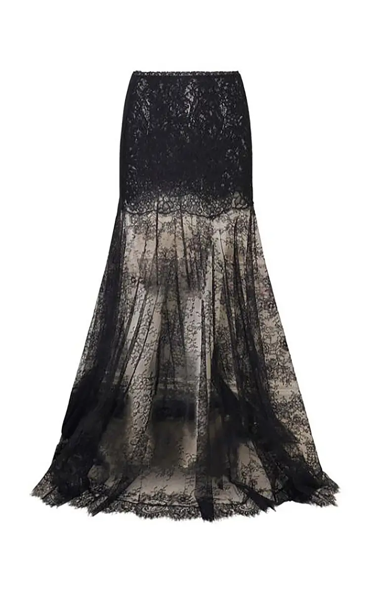 LoveShackFancy Carline Lace Maxi Skirt