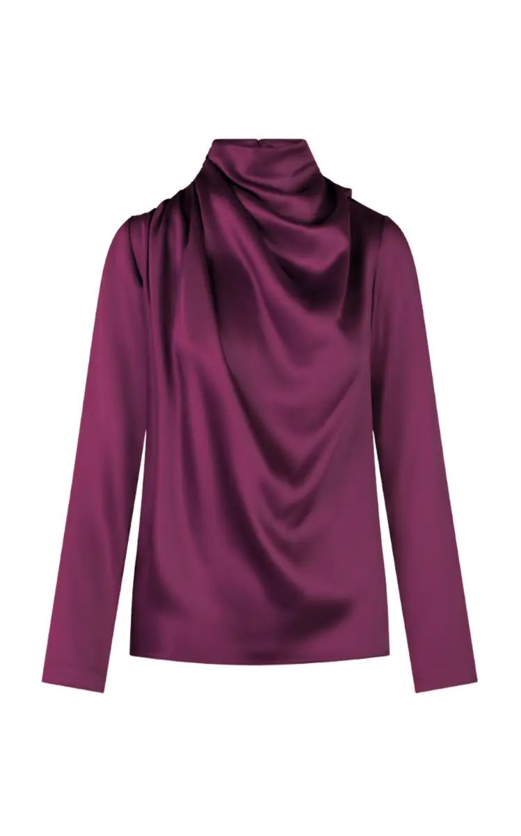 Heirlome Exclusive Sybil Draped Silk Satin Top