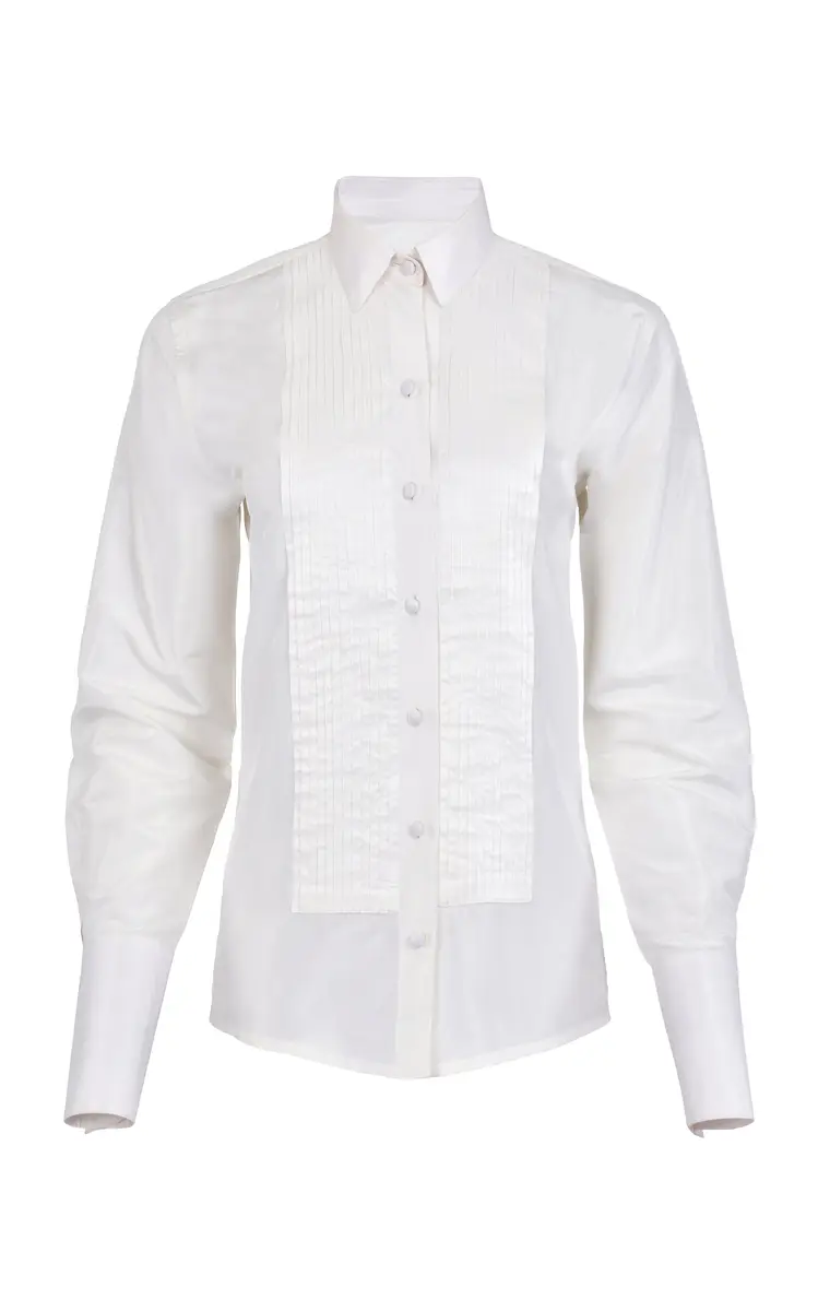 Francesca Miranda Classic Tuxedo Silk Taffeta Shirt