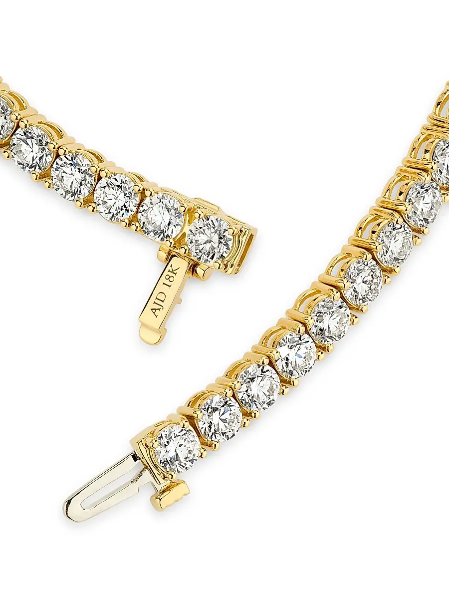 Saks Fifth Avenue Diamonds Women's 18K Yellow Gold & 8.55 TCW Diamond Tennis Bracelet - Yellow Gold | Thumbnail 3 Saks Fifth Avenue Diamonds Women's 18K Yellow Gold & 8.55 TCW Diamond Tennis Bracelet - Yellow Gold | Thumbnail 3