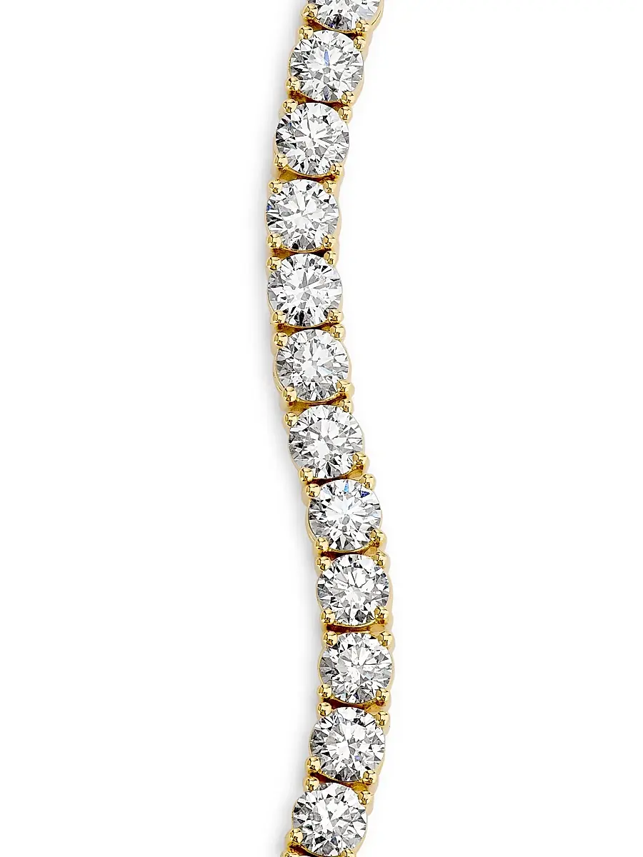 Saks Fifth Avenue Diamonds Women's 18K Yellow Gold & 8.55 TCW Diamond Tennis Bracelet - Yellow Gold | Thumbnail 4 Saks Fifth Avenue Diamonds Women's 18K Yellow Gold & 8.55 TCW Diamond Tennis Bracelet - Yellow Gold | Thumbnail 4