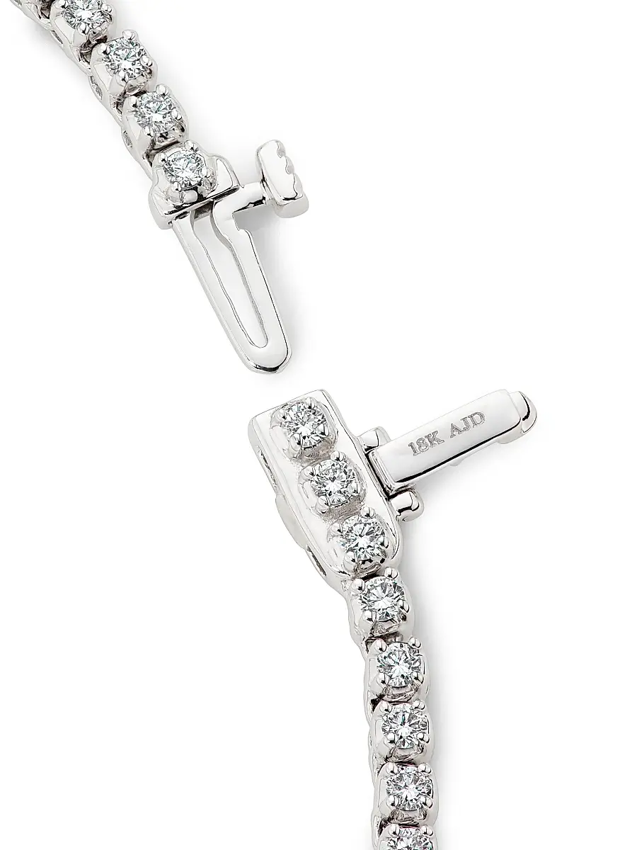 Saks Fifth Avenue Diamonds Women's 18K White Gold & 4.48 TCW Diamond Tennis Bracelet - White Gold | Thumbnail 5 Saks Fifth Avenue Diamonds Women's 18K White Gold & 4.48 TCW Diamond Tennis Bracelet - White Gold | Thumbnail 5
