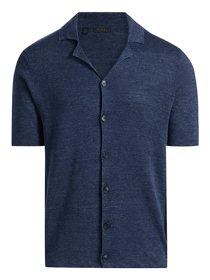 Saks Fifth Avenue Men's Heathered Linen Camp Shirt