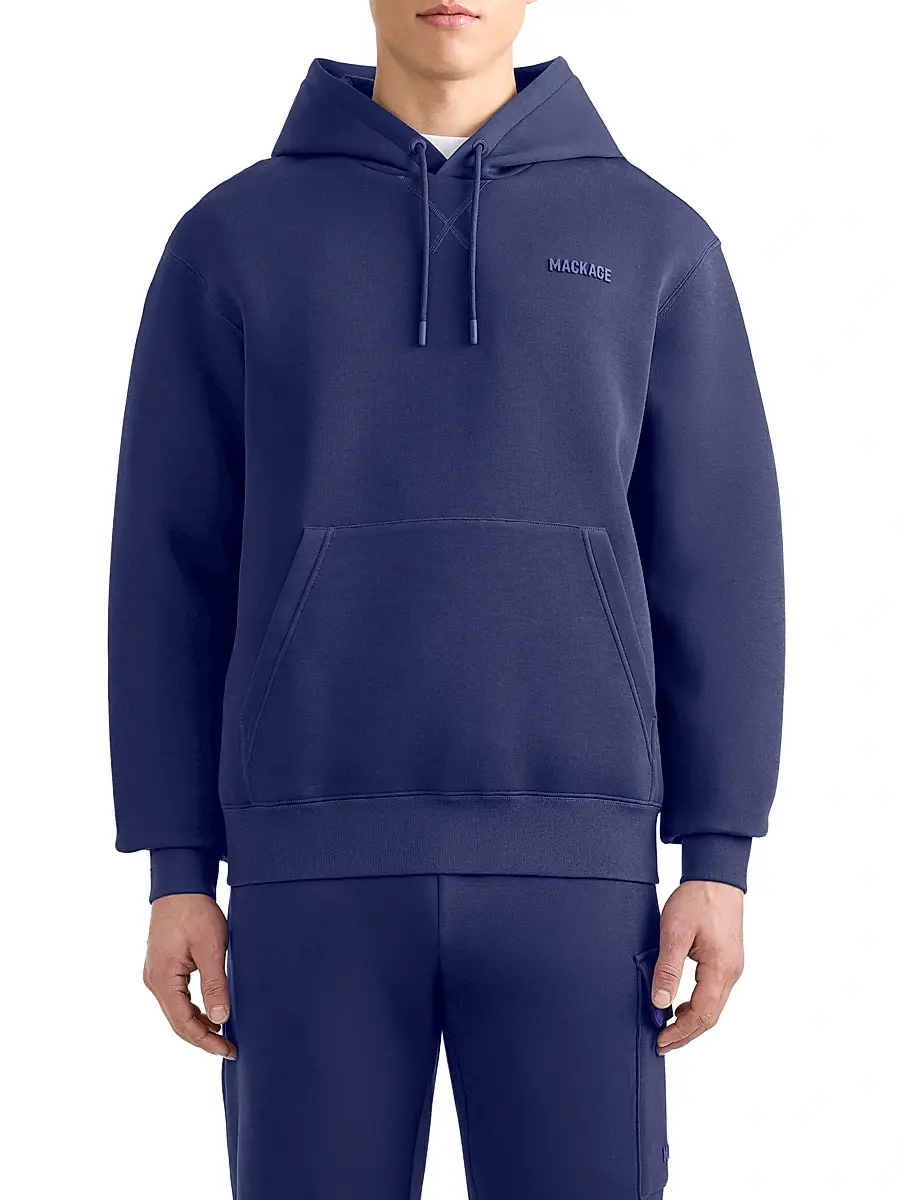 Mackage Men's Kolton Double-Face Jersey Logo Hoodie | Thumbnail 3