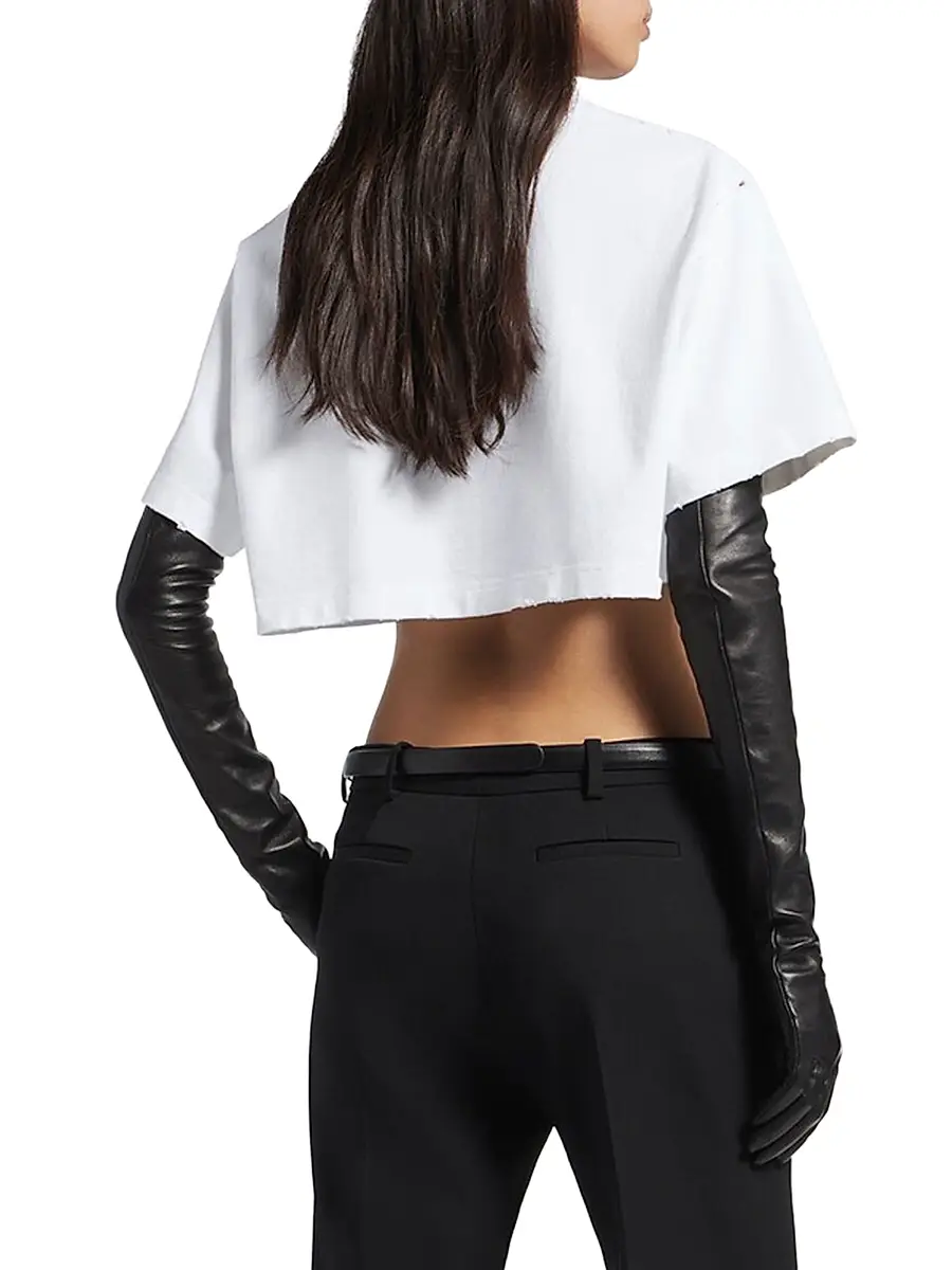 Balenciaga Women's Salon De Couture Cropped T-Shirt | Thumbnail 3