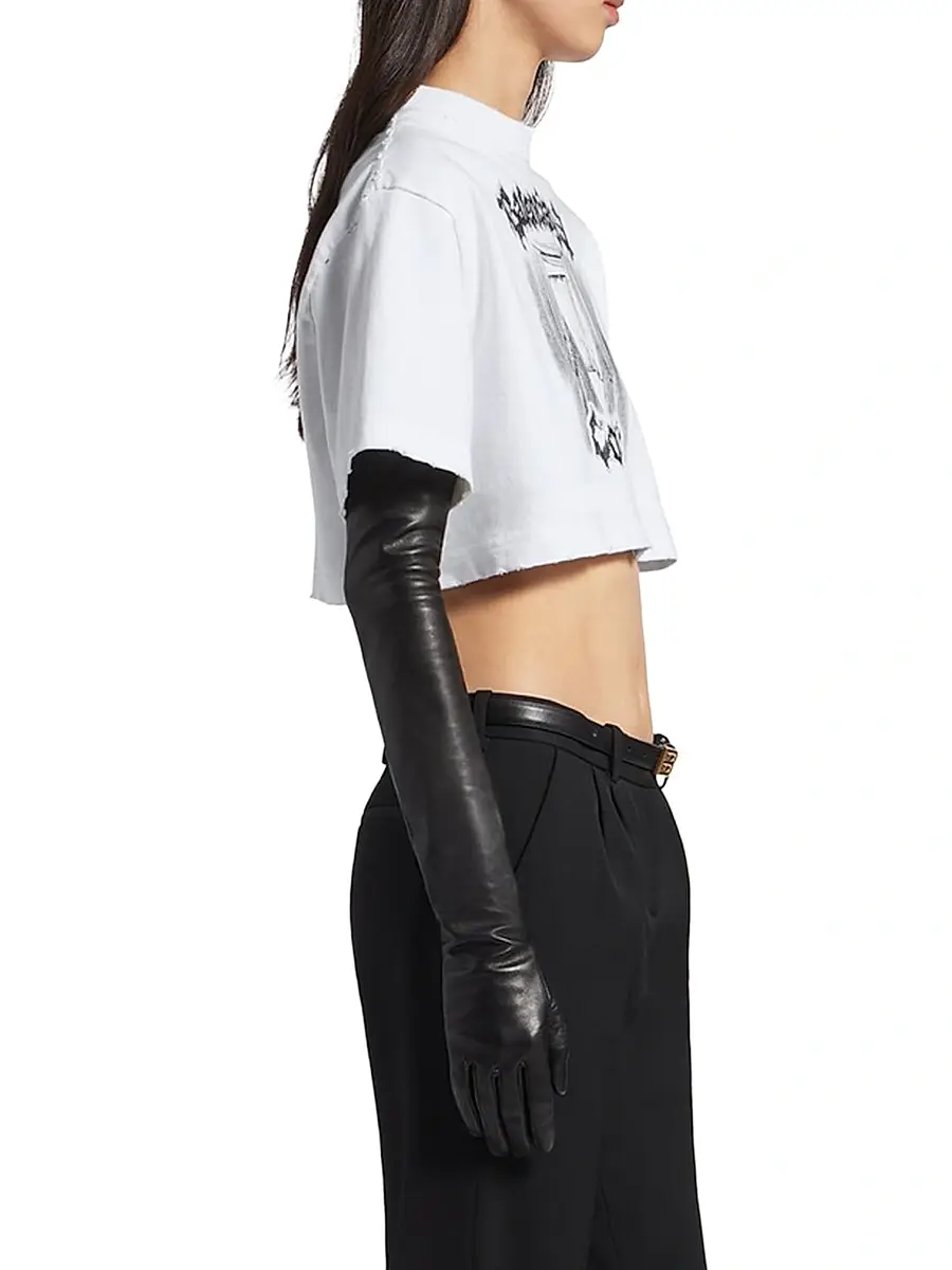 Balenciaga Women's Salon De Couture Cropped T-Shirt | Thumbnail 4
